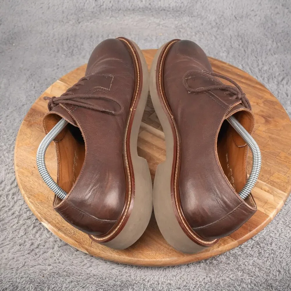 Frau Men's Dark‎ Brown Leather Booties Lace Ankle Boots Shoes Size 44 EU 10.5 US
